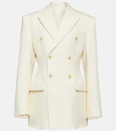 Wardrobe.nyc Neutral Contour Double-breasted Blazer In Off White