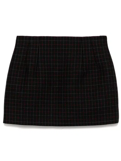 Wardrobe.nyc Wardrobe. Nyc Checked Wool Miniskirt In Black