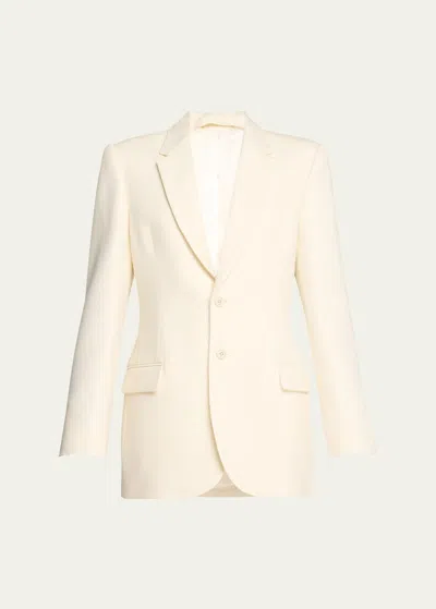Wardrobe.nyc Contour Wool Blazer In Off White