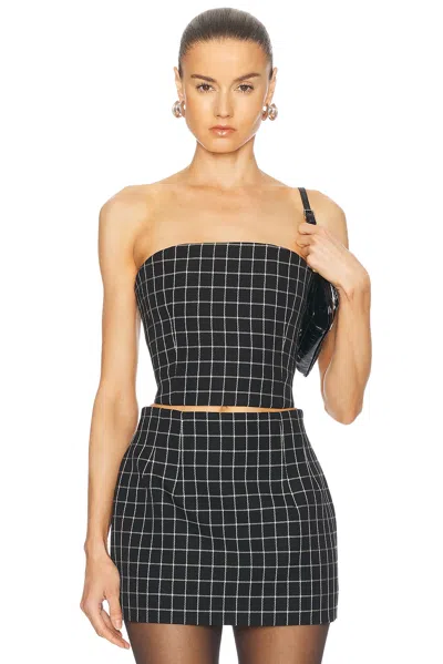 Wardrobe.nyc Corset Top In Black Plaid
