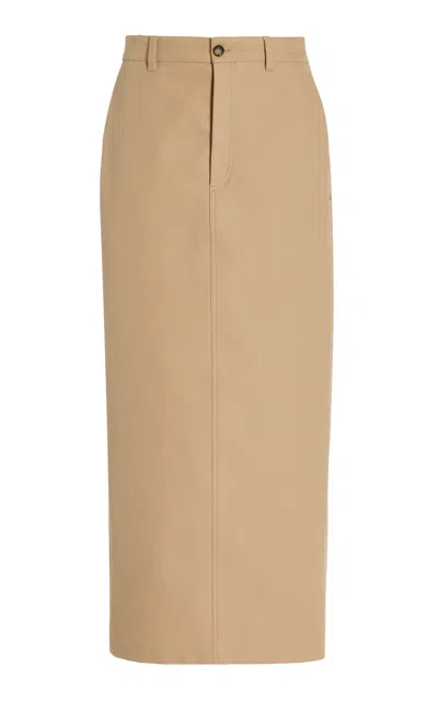 Wardrobe.nyc Cotton-drill Maxi Column Skirt In Khaki