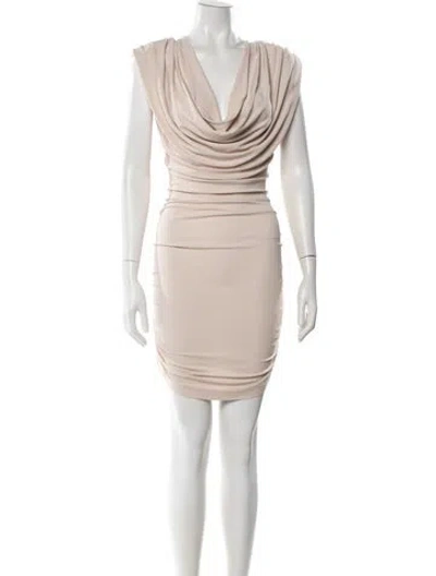 Pre-owned Wardrobe.nyc Cowl Neck Mini Dress In Neutrals