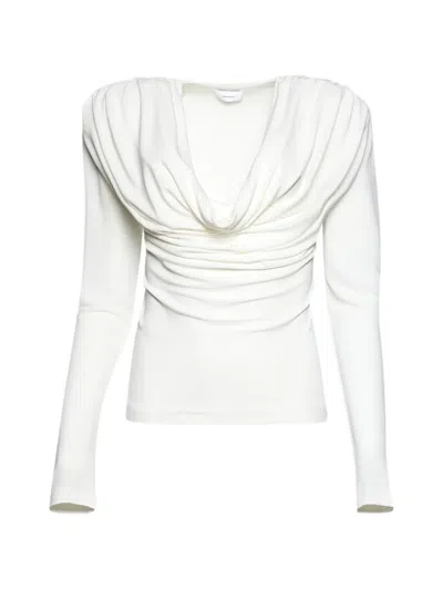 Wardrobe.nyc Cowl-neck Long-sleeve Top In White