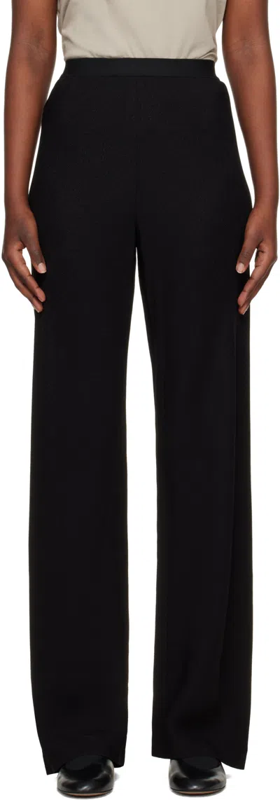 Wardrobe.nyc Crepe Bias Cut Casual Pants In Black