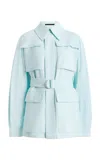 Wardrobe.nyc Crepe Safari Jacket In Blue