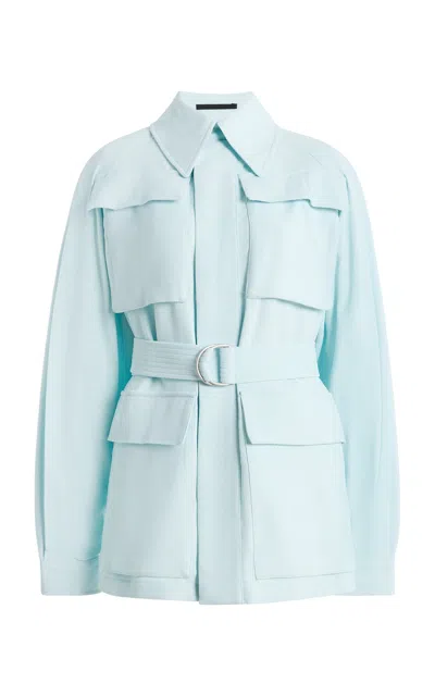 Wardrobe.nyc Crepe Safari Jacket In Blue
