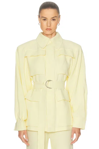 Wardrobe.nyc Crepe Safari Jacket In Yellow