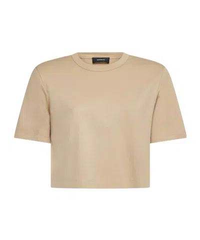 Wardrobe.nyc Cropped Cotton-jersey T-shirt In Neutrals