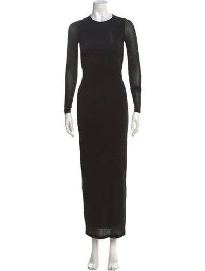 Pre-owned Wardrobe.nyc Crew Neck Long Dress In Black