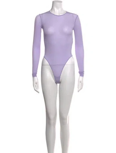 Pre-owned Wardrobe.nyc Crew Neck Long Sleeve Bodysuit In Purple