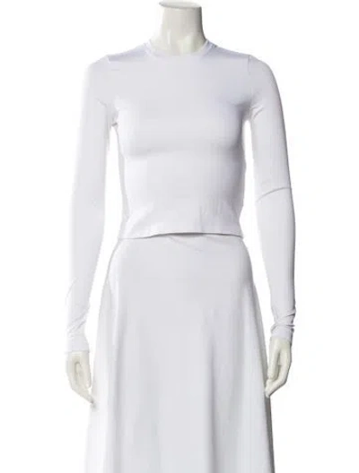 Pre-owned Wardrobe.nyc Crew Neck Long Sleeve Crop Top In White