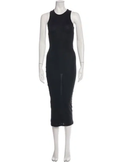 Pre-owned Wardrobe.nyc Crew Neck Midi Length Dress In Blue