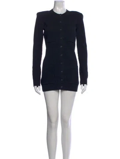 Pre-owned Wardrobe.nyc Crew Neck Mini Dress In Black