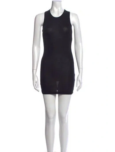 Pre-owned Wardrobe.nyc Crew Neck Mini Dress In Black