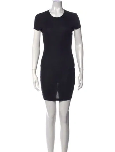 Pre-owned Wardrobe.nyc Crew Neck Mini Dress In Black