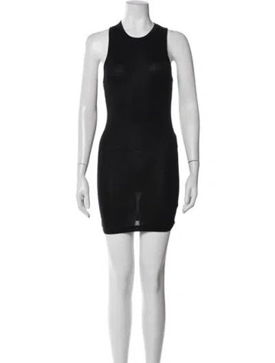 Pre-owned Wardrobe.nyc Crew Neck Mini Dress In Blue