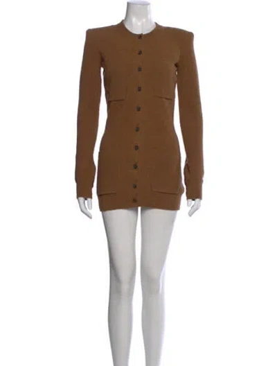 Pre-owned Wardrobe.nyc Crew Neck Mini Dress In Brown