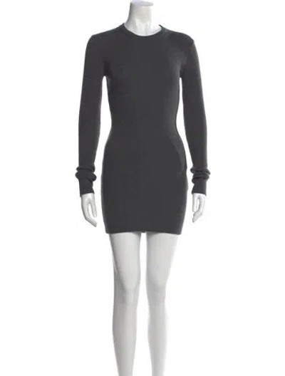 Pre-owned Wardrobe.nyc Crew Neck Mini Dress In Gray