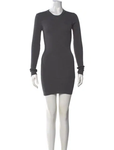 Pre-owned Wardrobe.nyc Crew Neck Mini Dress In Gray