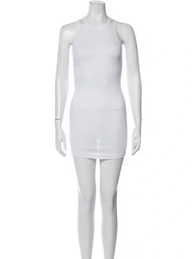 Pre-owned Wardrobe.nyc Crew Neck Mini Dress In White
