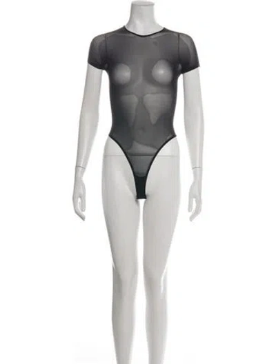 Pre-owned Wardrobe.nyc Crew Neck Short Sleeve Bodysuit W/ Tags In Black