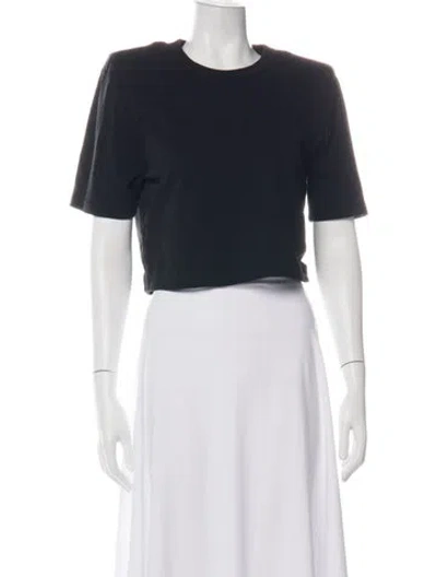 Pre-owned Wardrobe.nyc Crew Neck Short Sleeve Crop Top In Black