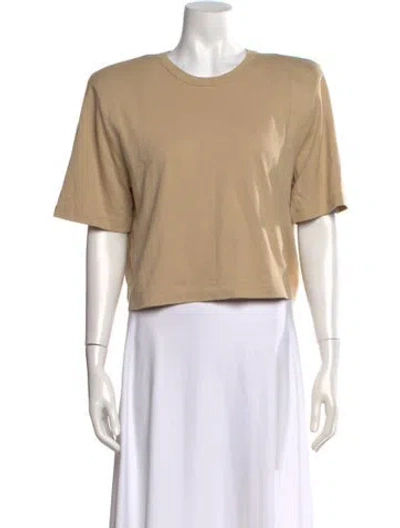 Pre-owned Wardrobe.nyc Crew Neck Short Sleeve Crop Top In Neutral