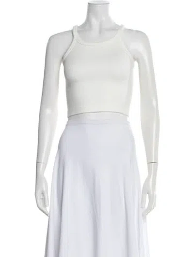 Pre-owned Wardrobe.nyc Crew Neck Sleeveless Crop Top In White