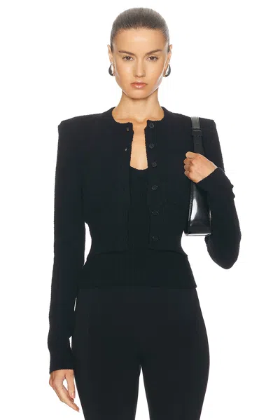 WARDROBE.NYC CROPPED CARDIGAN WITH SHOULDER PADS