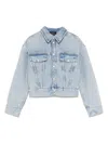 Wardrobe.nyc Cropped Denim Jacket In Blue