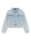 Wardrobe.nyc Cropped Denim Jacket In Blue