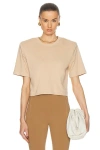 Wardrobe.nyc Wardrobe. Nyc Crop Shoulder Pad T-shirt Khaki In Khaki