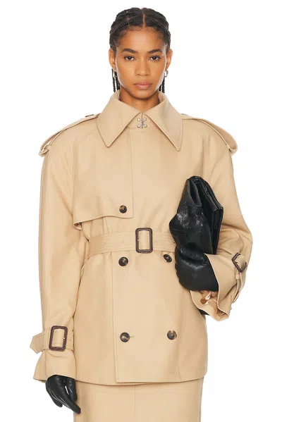 Wardrobe.nyc Cropped Trench In Khaki