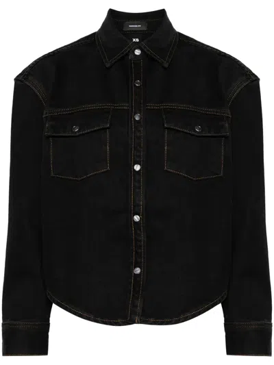 WARDROBE.NYC CURVED-HEM DENIM JACKET