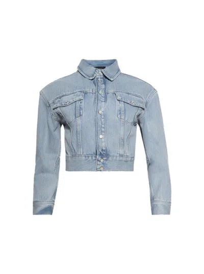 Wardrobe.nyc Denim Crop Jacket Blue
