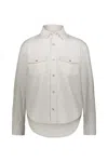 Wardrobe.nyc Denim Jacket With Chest Pockets And Collared Neck In White