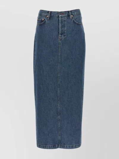 Wardrobe.nyc Wardrobe. Nyc Denim Column Skirt Indigo