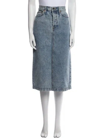 Pre-owned Wardrobe.nyc Distressed Accents Midi Length Skirt In Blue
