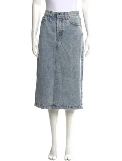 Pre-owned Wardrobe.nyc Distressed Accents Midi Length Skirt In Blue