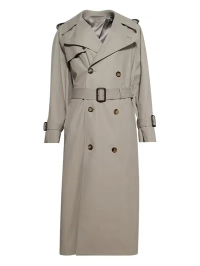 Wardrobe.nyc Double-breasted Belted Trench Coat In Neutral