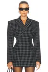 Wardrobe.nyc Double Breasted Blazer In Black Plaid