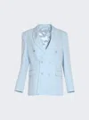 Wardrobe.nyc Wool Double Breasted Blazer With Peak Lapel In Blue