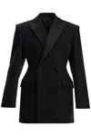 Wardrobe.nyc Fitted-waistline Double-breasted Blazer Dress In Black (black)
