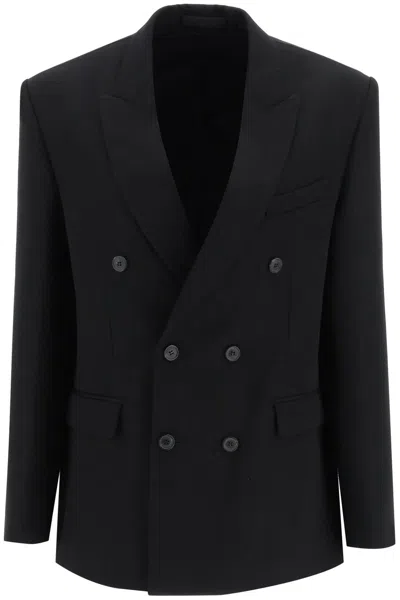 Wardrobe.nyc Double-breasted Blazer In Pure Virgin Wool With Oversized Fit In Black