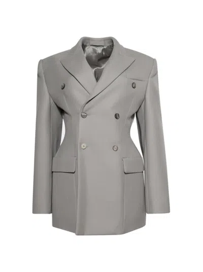 Wardrobe.nyc Double Breasted Contour Blazer Cement