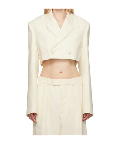 Wardrobe.nyc Off-white Cropped Blazer In Off White