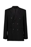 Wardrobe.nyc Double-breasted Pinstripe Blazer Clothing In Black