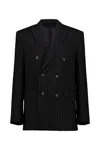 Wardrobe.nyc Double-breasted Pinstripe Blazer Clothing In Bps Black Pinstripe