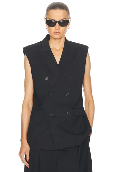 Wardrobe.nyc Double Breasted Vest In Black