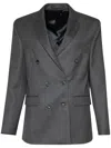 Wardrobe.nyc Double-breasted Virgin Wool Blazer In Grey
